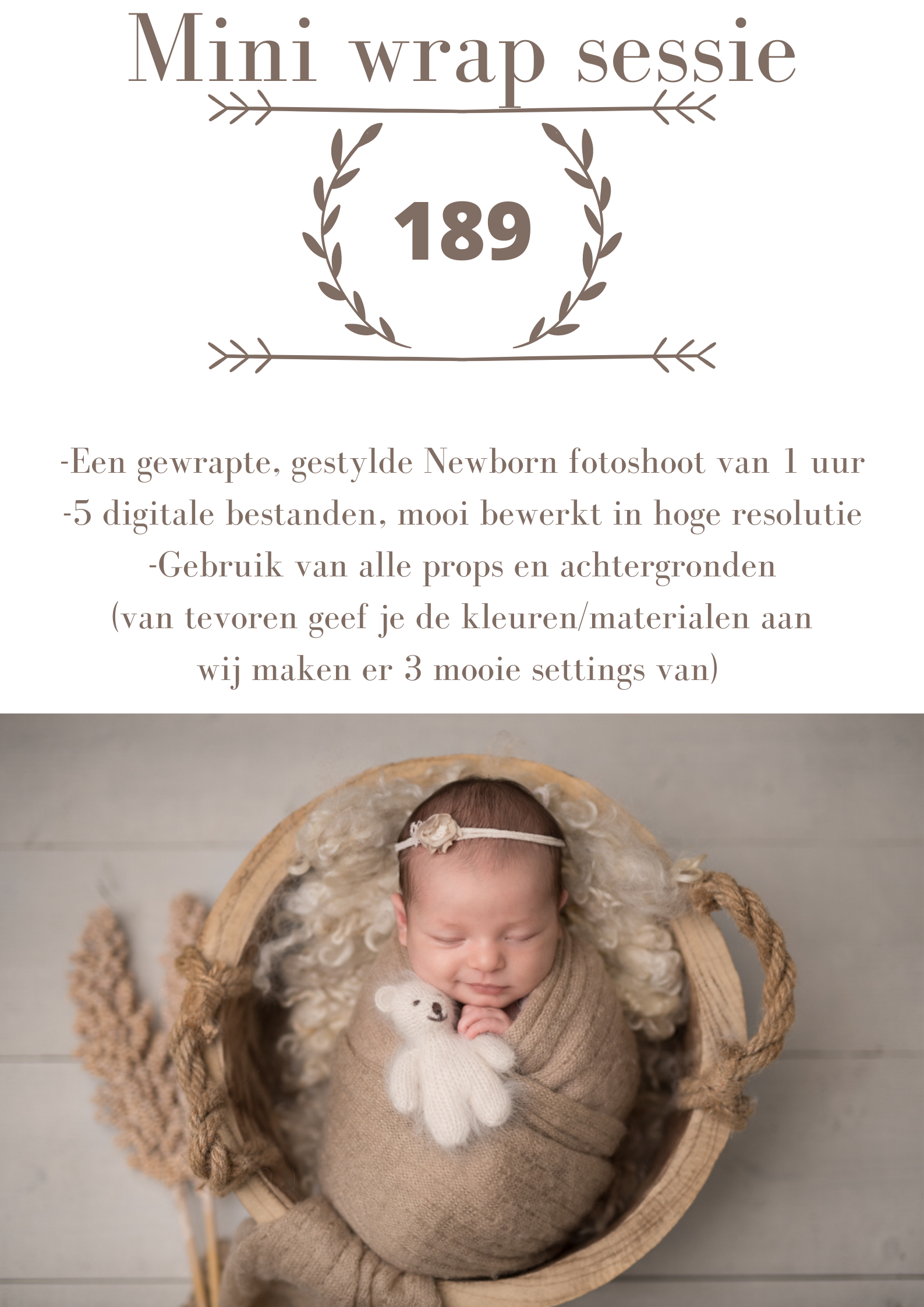 prijslijst newbornshoot fotostudio beuningen