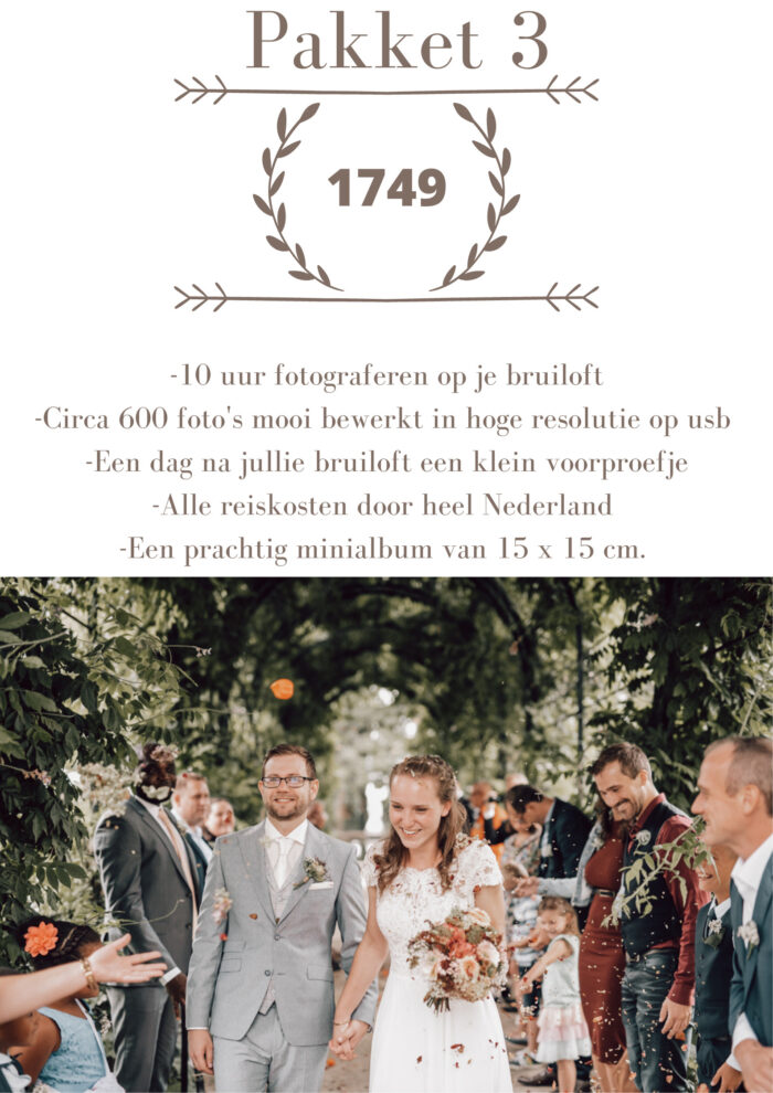 Prijslijst trouwfotografie 2023 nijmegen